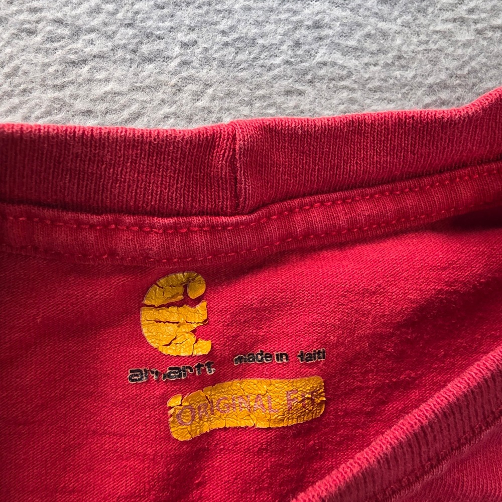 Carhartt Mens K87 Workwear Pocket T-Shirt ‎ XL Red Original Fit Short Sleeve - Picture 3 of 8